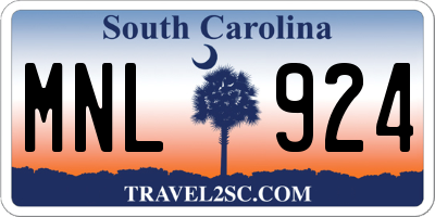 SC license plate MNL924