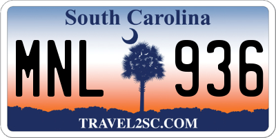 SC license plate MNL936