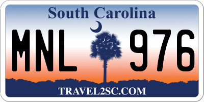 SC license plate MNL976