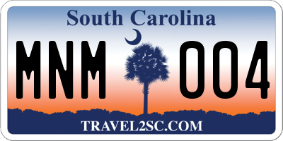 SC license plate MNM004