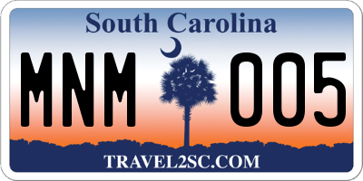 SC license plate MNM005