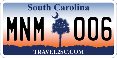 SC license plate MNM006