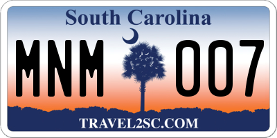 SC license plate MNM007