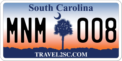 SC license plate MNM008