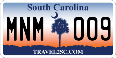 SC license plate MNM009