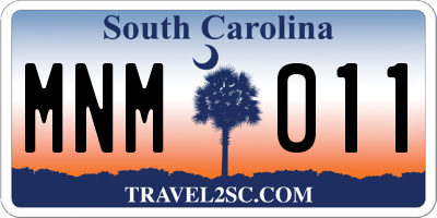 SC license plate MNM011
