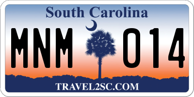 SC license plate MNM014