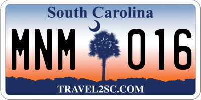 SC license plate MNM016