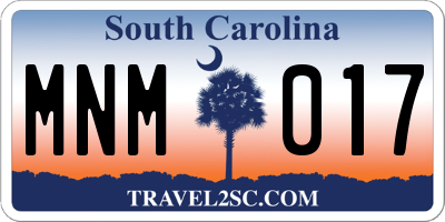 SC license plate MNM017