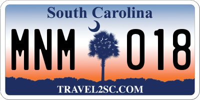 SC license plate MNM018