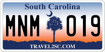 SC license plate MNM019