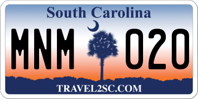 SC license plate MNM020