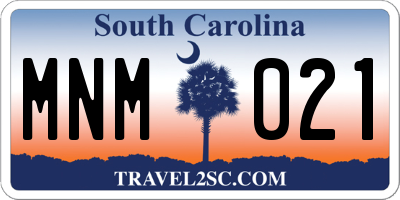 SC license plate MNM021