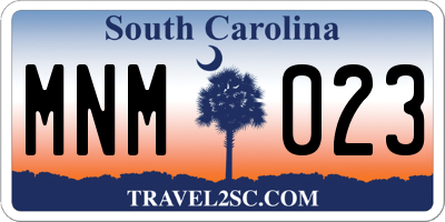 SC license plate MNM023