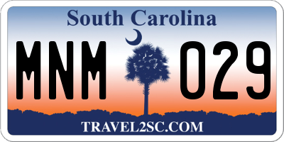 SC license plate MNM029