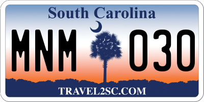 SC license plate MNM030
