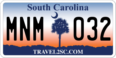 SC license plate MNM032