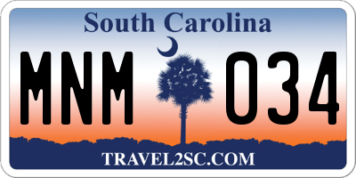 SC license plate MNM034