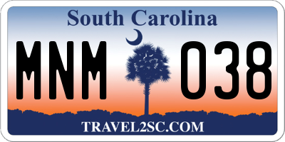 SC license plate MNM038