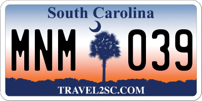 SC license plate MNM039