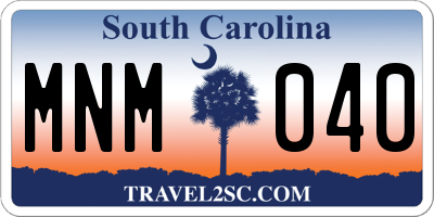 SC license plate MNM040