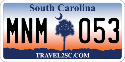 SC license plate MNM053