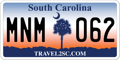 SC license plate MNM062