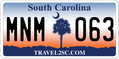 SC license plate MNM063