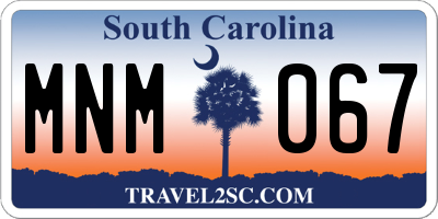 SC license plate MNM067