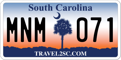 SC license plate MNM071
