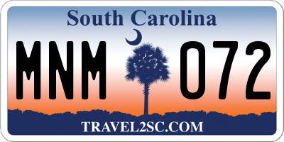 SC license plate MNM072