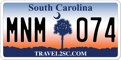 SC license plate MNM074