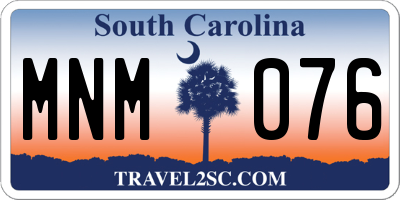 SC license plate MNM076