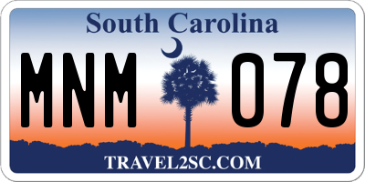 SC license plate MNM078