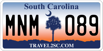SC license plate MNM089
