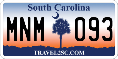 SC license plate MNM093