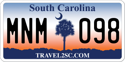 SC license plate MNM098