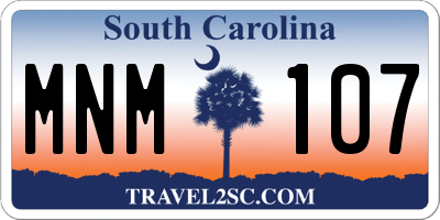 SC license plate MNM107
