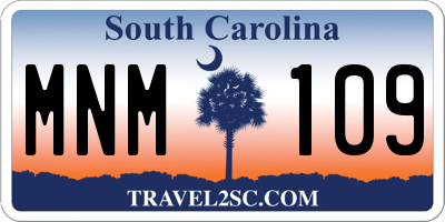SC license plate MNM109