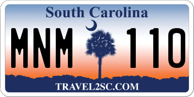 SC license plate MNM110