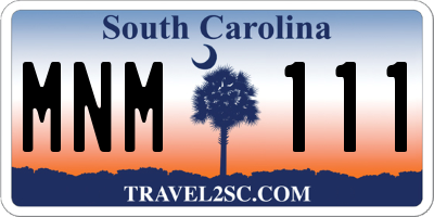 SC license plate MNM111