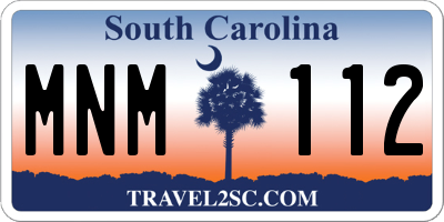 SC license plate MNM112