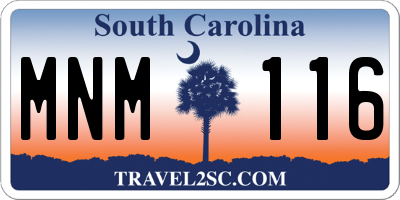 SC license plate MNM116