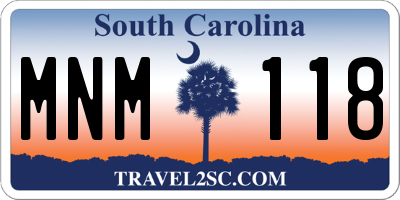 SC license plate MNM118
