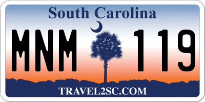 SC license plate MNM119