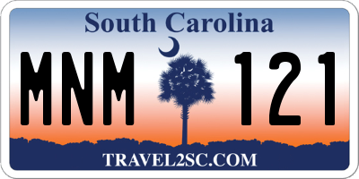 SC license plate MNM121