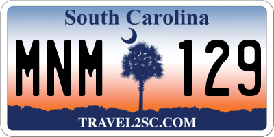 SC license plate MNM129