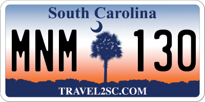 SC license plate MNM130