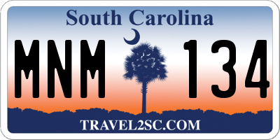 SC license plate MNM134