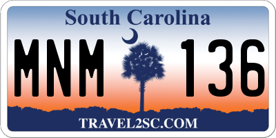 SC license plate MNM136